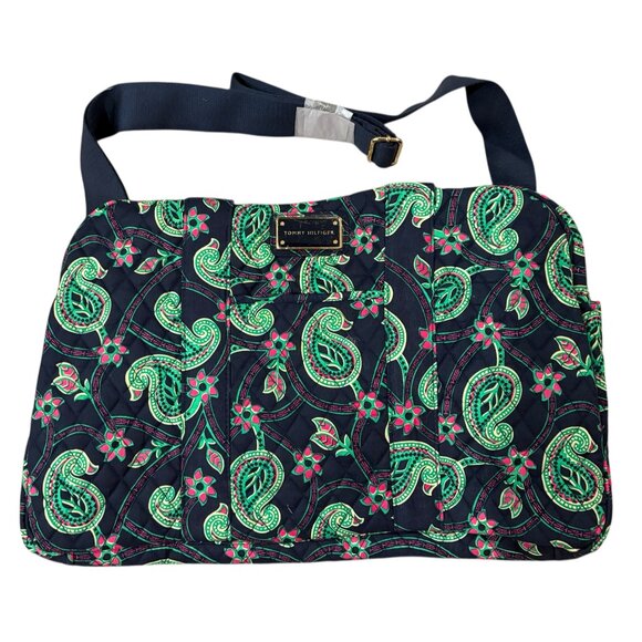 Tommy Hilfiger Black Duffle Tote Bag – Floral Pattern - Picture 1 of 4
